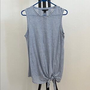 Banana Republic Navy and White Striped Tank Top